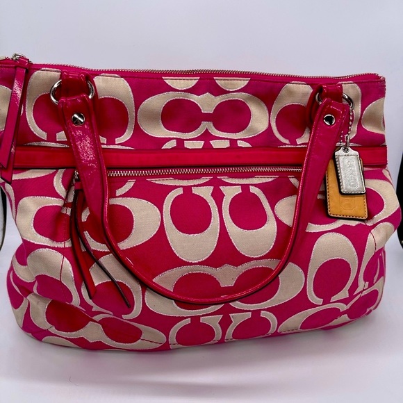 Coach Poppy Signature Metallic Glam Tote - Picture 2 of 9